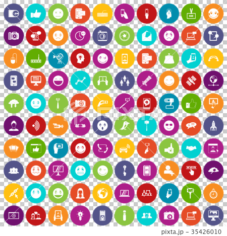 100 social media icons set color 35426010