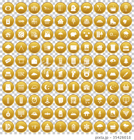 100 windows icons set gold - Stock Illustration [35426018] - PIXTA