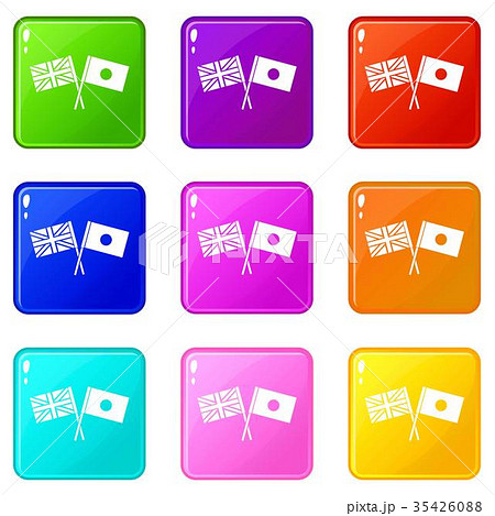 UK and Japan flags crossed set 9 UK and Japan flags crossed set 9 35426088