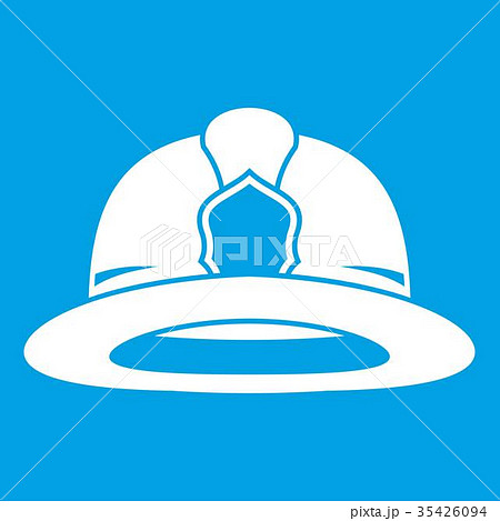 Fireman helmet icon white Fireman helmet icon white 35426094