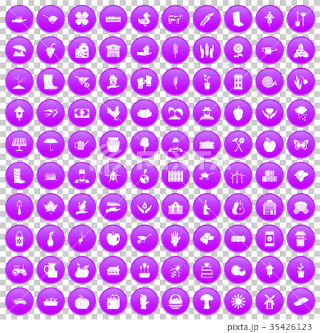 100 farm icons set purple 100 farm icons set purple 35426123