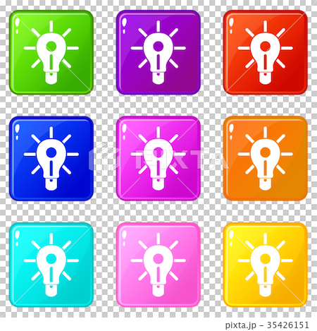 Glowing light bulb set 9 35426151