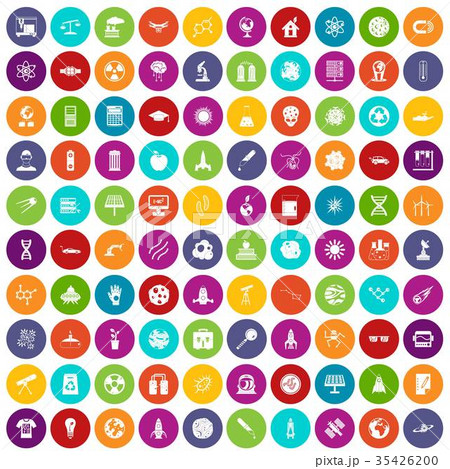 100 space technology icons set color 100 space technology icons set color 35426200