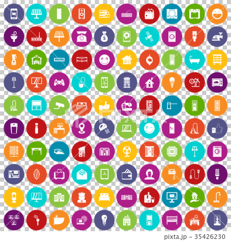 100 smart house icons set color 35426230