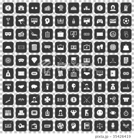 100 sweepstakes icons set black 35426419
