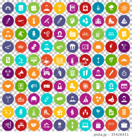 100 team building icons set color 35426431