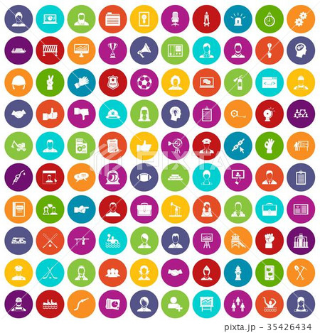 100 team work icons set color 35426434