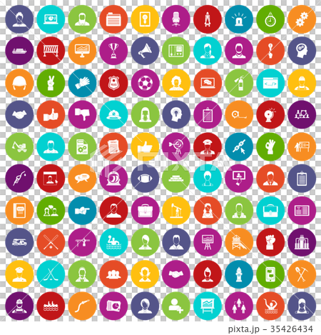 100 team work icons set color 35426434