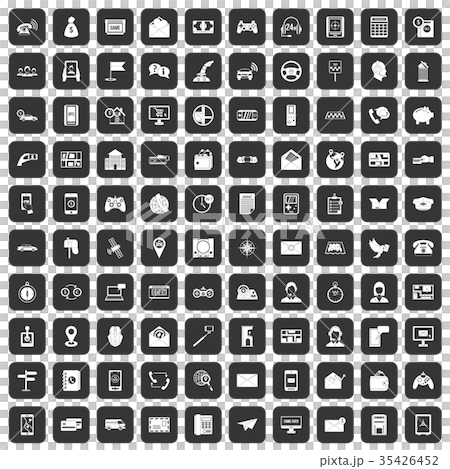 100 telephone icons set black 35426452