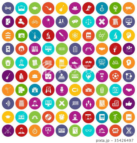 100 student icons set color 35426497