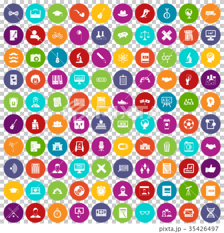 100 student icons set color 35426497