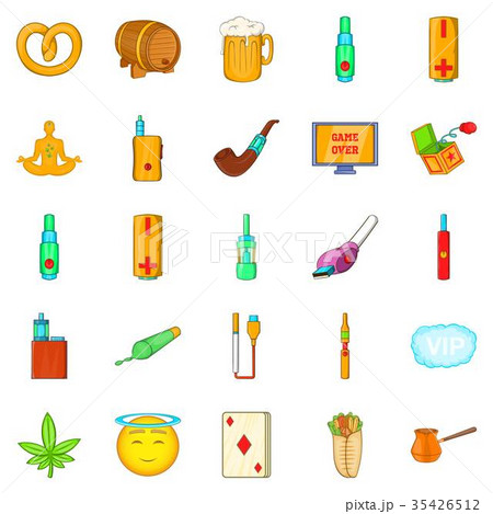 Bad habits icons set, cartoon style 35426512