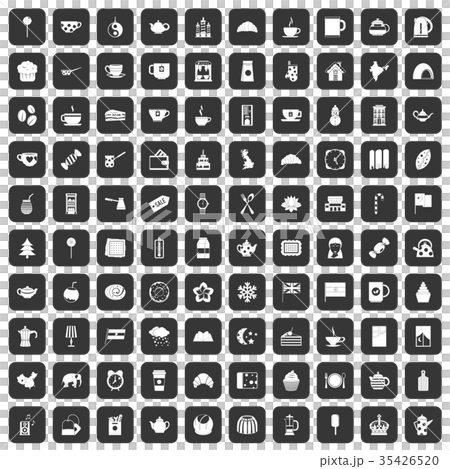 100 tea cup icons set black 100 tea cup icons set black 35426520