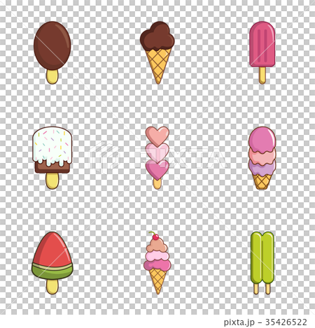 Different ice cream icons set, flat style Different ice cream icons set, flat style 35426522