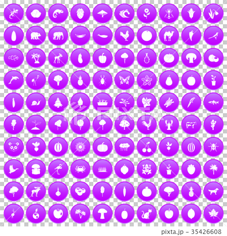 100 live nature icons set purple 100 live nature icons set purple 35426608