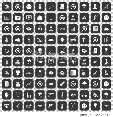 100 tension icons set black 35426612
