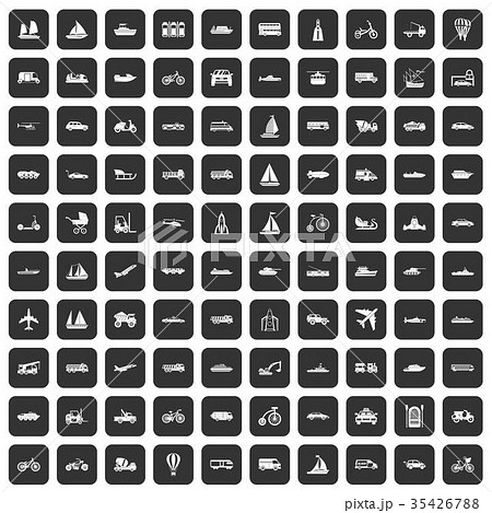 100 transportation icons set black 100 transportation icons set black 35426788