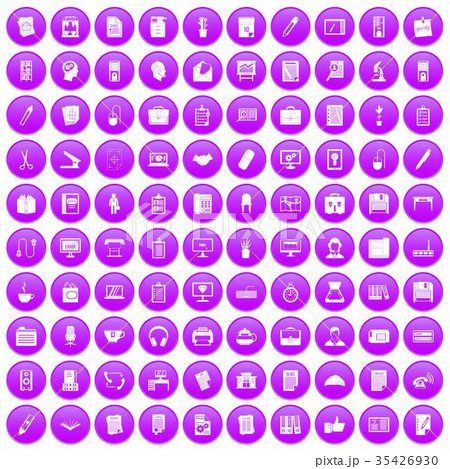 100 office icons set purple 100 office icons set purple 35426930