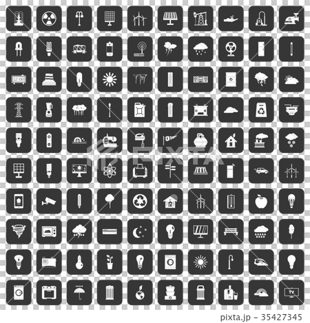 100 windmills icons set black 35427345