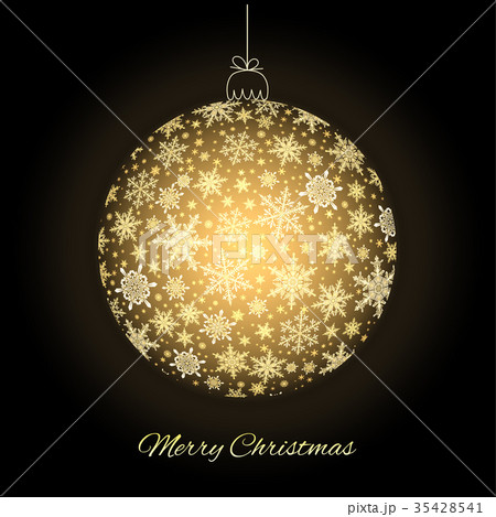 Decorative Merry Christmas greeting card 35428541