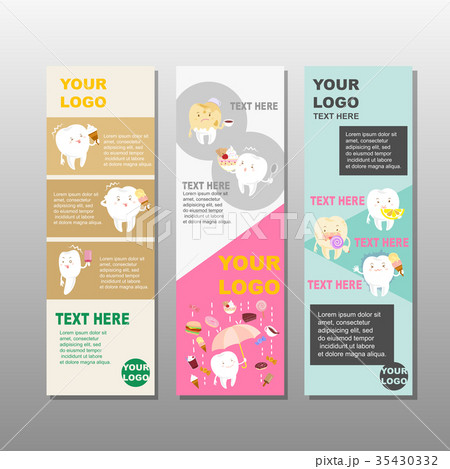 cartoon tooth with banner 35430332