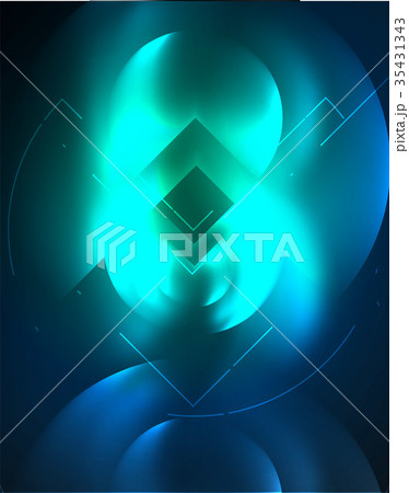Digital techno wallpaper, glowing abstract 35431343
