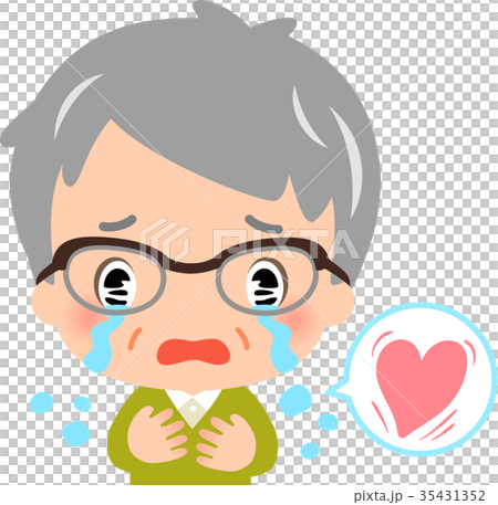 感動して涙を流すシニア男性 35431352