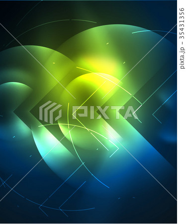 Digital techno wallpaper, glowing abstract 35431356