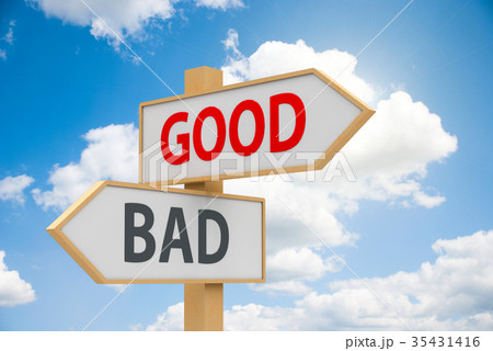 Road Sign Good Or Badのイラスト素材