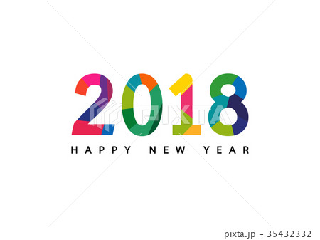Happy New Year 18 With Colorful And Defocusedのイラスト素材