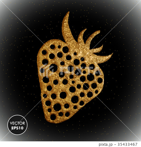 Gold strawberry vector illustration. Stylized 35433467