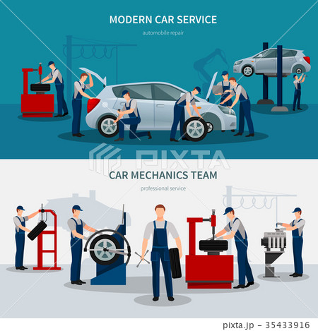 Car Service Banners Set 35433916