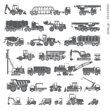 Big set of construction equipment. Special machine 35434002