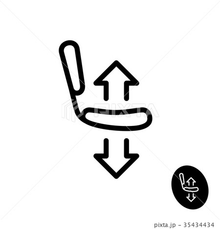 Chair seat with arrows up and down icon. Chair seat with arrows up and down icon. 35434434