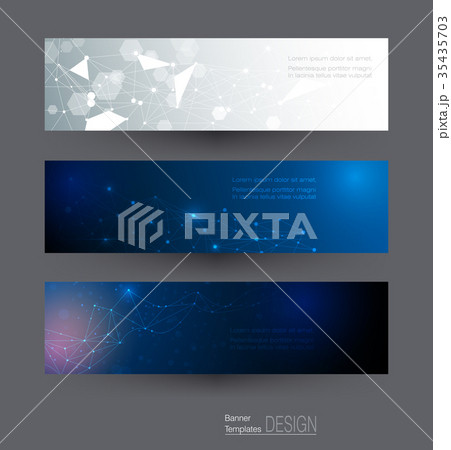 Banners set of molecule structure Banners set of molecule structure 35435703