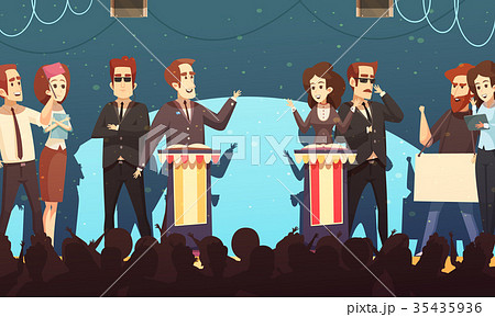 Politics Election Debates Cartoon Illustration  35435936