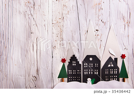 Christmas composition on a wooden background. Christmas composition on a wooden background. 35436442
