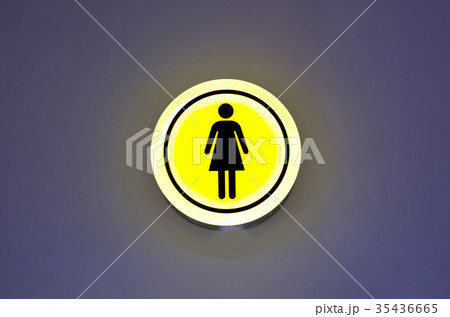 Toilet female signs on the abstract wall Toilet female signs on the abstract wall 35436665