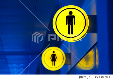 Male, female toilet, restroom sign. Man and woman Male, female toilet, restroom sign. Man and woman 35436703