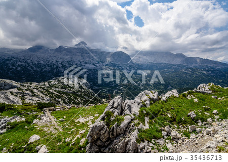 Scenic view of alps mountains a sunny day Scenic view of alps mountains a sunny day 35436713