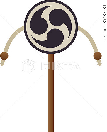 黒いでんでん太鼓のイラスト素材