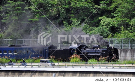 快走するＳＬ銀河と並走する追っかけマニア① 35438338