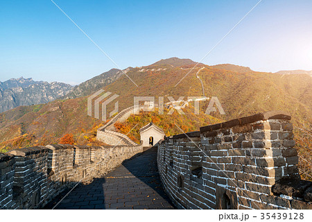 Mutianyu great wall of China in autumn. 35439128