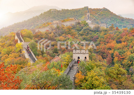Mutianyu great wall of China in autumn. 35439130