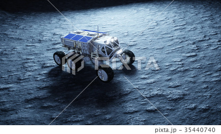 Moon rover on the moon. space expedition. Earth 35440740
