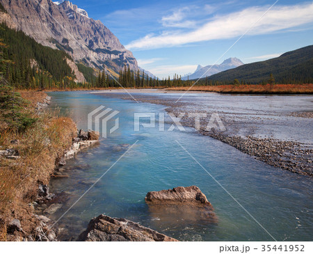 The Bow River in Banff, Alberta Canada 35441952