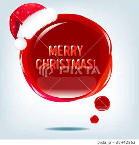 Glossy Red Xmas Cloud Bubble Speech 35442862