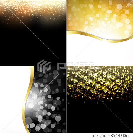 Gold Abstract Dark Backgrounds Set 35442865