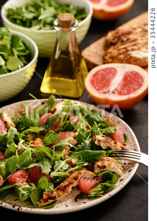 Grilled chicken and grapefruit salad. Grilled chicken and grapefruit salad. 35444226