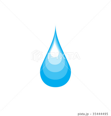 Blue drop vector icon 35444495